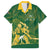 South Africa Cricket Champion Custom Family Matching Off Shoulder Short Dress and Hawaiian Shirt Proteas Rock The World - Wonder Print Shop