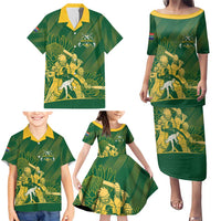South Africa Cricket Champion Custom Family Matching Puletasi and Hawaiian Shirt Proteas Rock The World - Wonder Print Shop