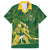 South Africa Cricket Champion Custom Family Matching Short Sleeve Bodycon Dress and Hawaiian Shirt Proteas Rock The World - Wonder Print Shop