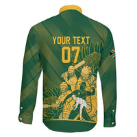 South Africa Cricket Champion Custom Family Matching Short Sleeve Bodycon Dress and Hawaiian Shirt Proteas Rock The World - Wonder Print Shop