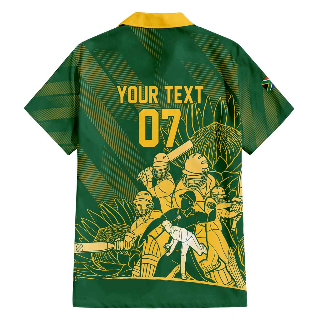 South Africa Cricket Champion Custom Family Matching Summer Maxi Dress and Hawaiian Shirt Proteas Rock The World - Wonder Print Shop