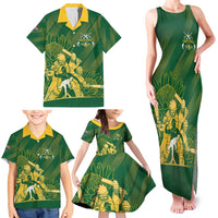 South Africa Cricket Champion Custom Family Matching Tank Maxi Dress and Hawaiian Shirt Proteas Rock The World - Wonder Print Shop
