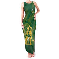 South Africa Cricket Champion Custom Family Matching Tank Maxi Dress and Hawaiian Shirt Proteas Rock The World - Wonder Print Shop