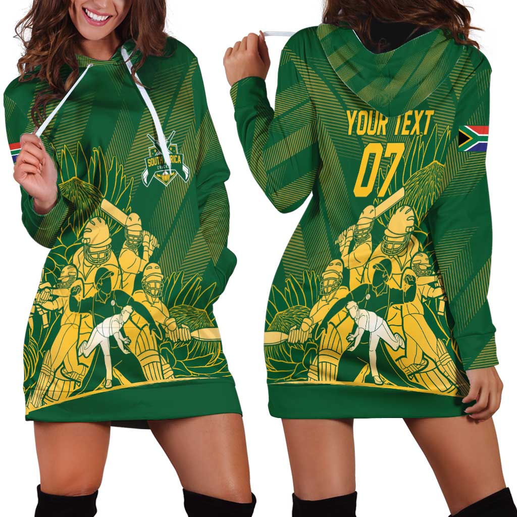 South Africa Cricket Champion Custom Hoodie Dress Proteas Rock The World - Wonder Print Shop