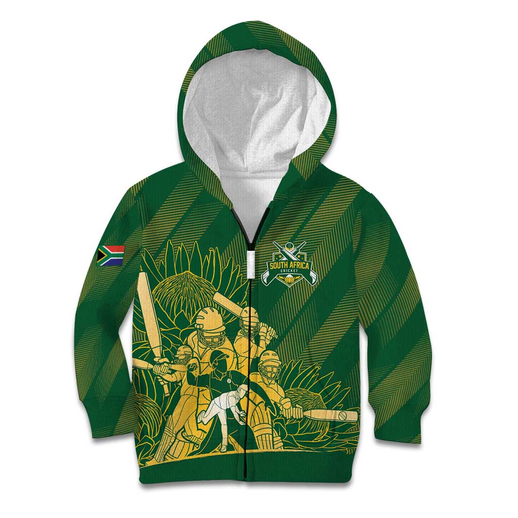 South Africa Cricket Champion Custom Kid Hoodie Proteas Rock The World - Wonder Print Shop