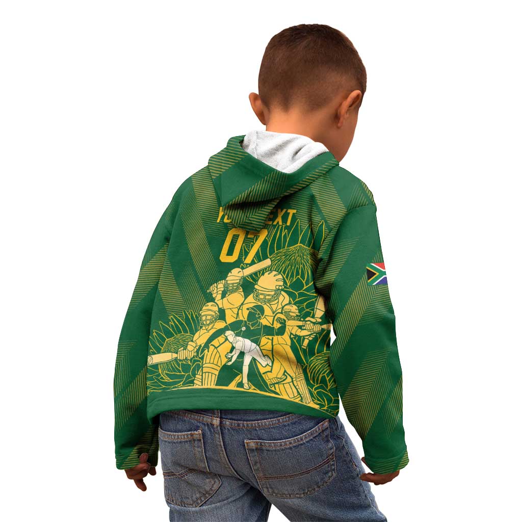South Africa Cricket Champion Custom Kid Hoodie Proteas Rock The World - Wonder Print Shop