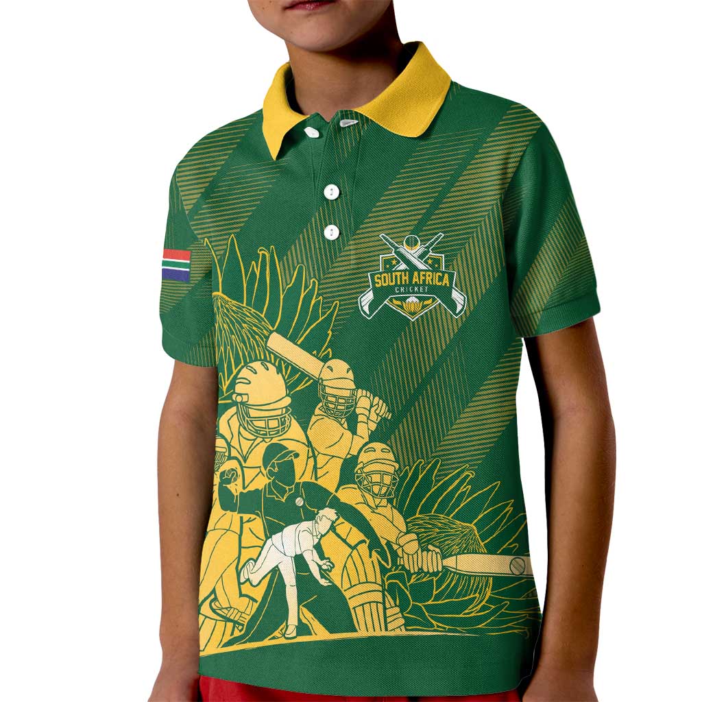 South Africa Cricket Champion Custom Kid Polo Shirt Proteas Rock The World - Wonder Print Shop