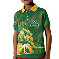 South Africa Cricket Champion Custom Kid Polo Shirt Proteas Rock The World - Wonder Print Shop