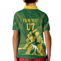 South Africa Cricket Champion Custom Kid Polo Shirt Proteas Rock The World - Wonder Print Shop