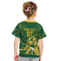South Africa Cricket Champion Custom Kid T Shirt Proteas Rock The World - Wonder Print Shop