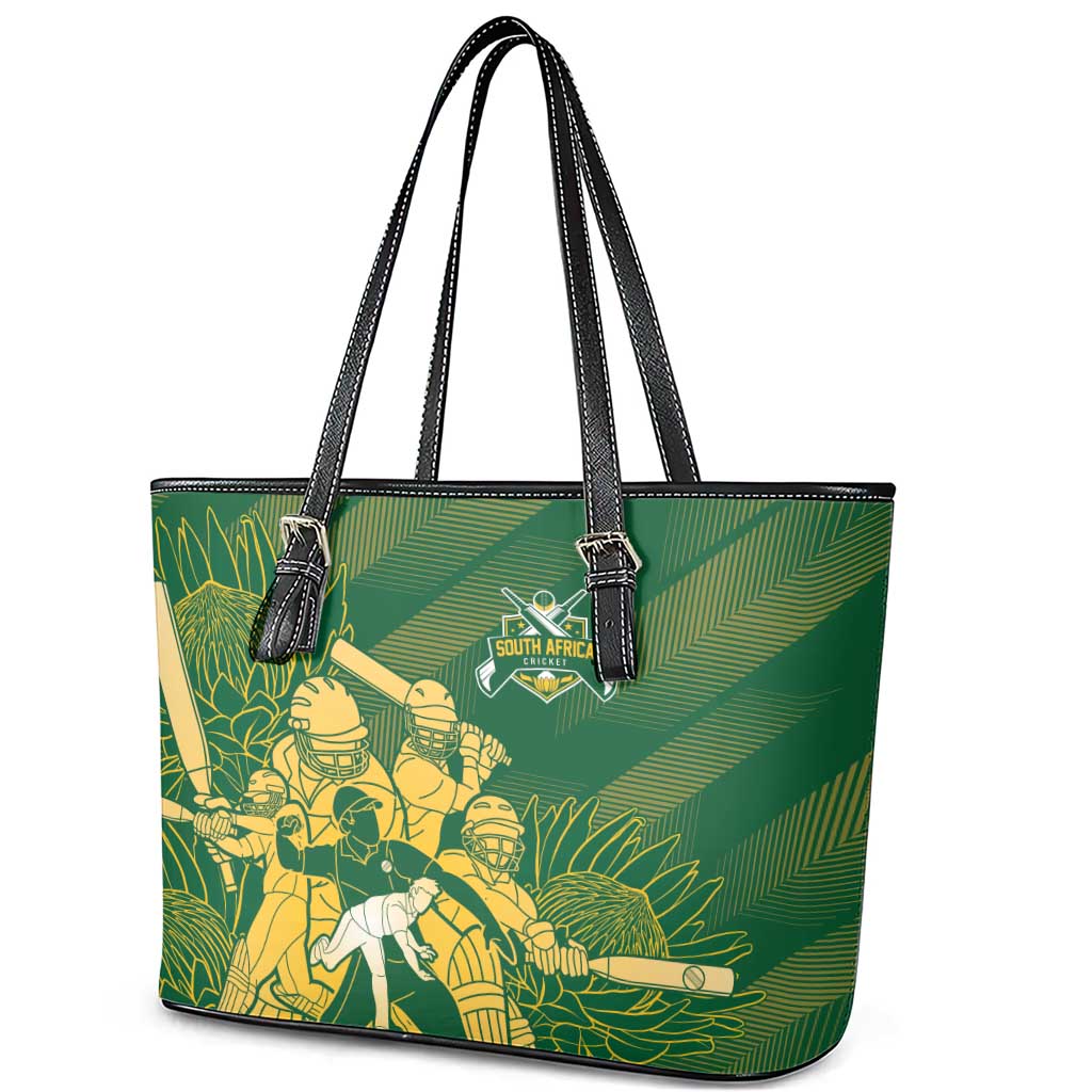 South Africa Cricket Champion Leather Tote Bag Proteas Rock The World - Wonder Print Shop
