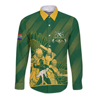 South Africa Cricket Champion Custom Long Sleeve Button Shirt Proteas Rock The World - Wonder Print Shop