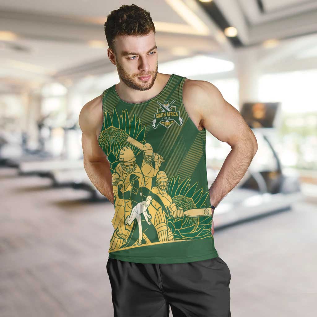 South Africa Cricket Champion Custom Men Tank Top Proteas Rock The World - Wonder Print Shop