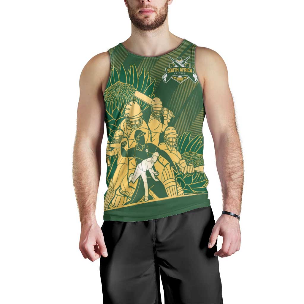 South Africa Cricket Champion Custom Men Tank Top Proteas Rock The World - Wonder Print Shop