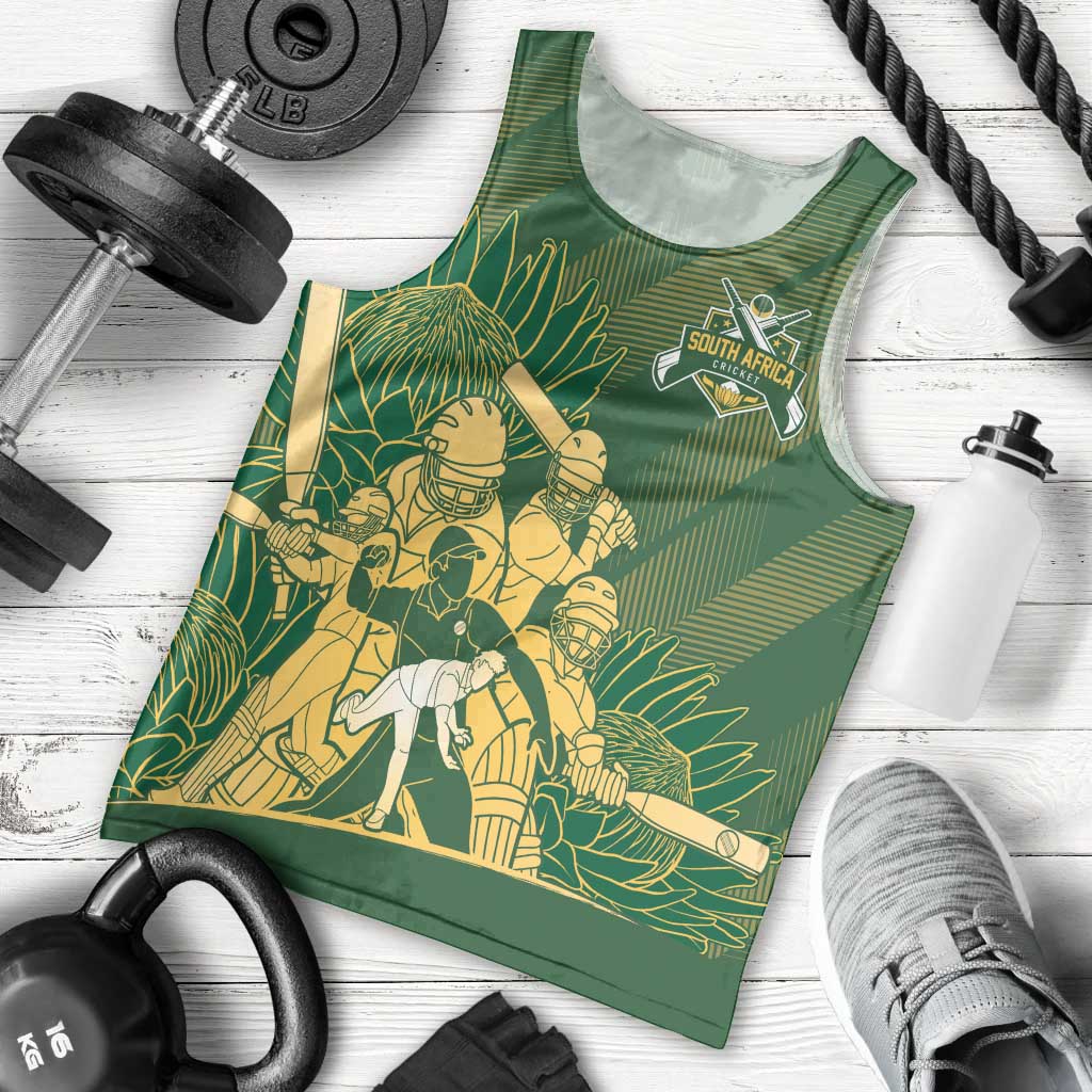 South Africa Cricket Champion Custom Men Tank Top Proteas Rock The World - Wonder Print Shop