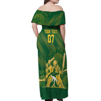 South Africa Cricket Champion Custom Off Shoulder Maxi Dress Proteas Rock The World - Wonder Print Shop
