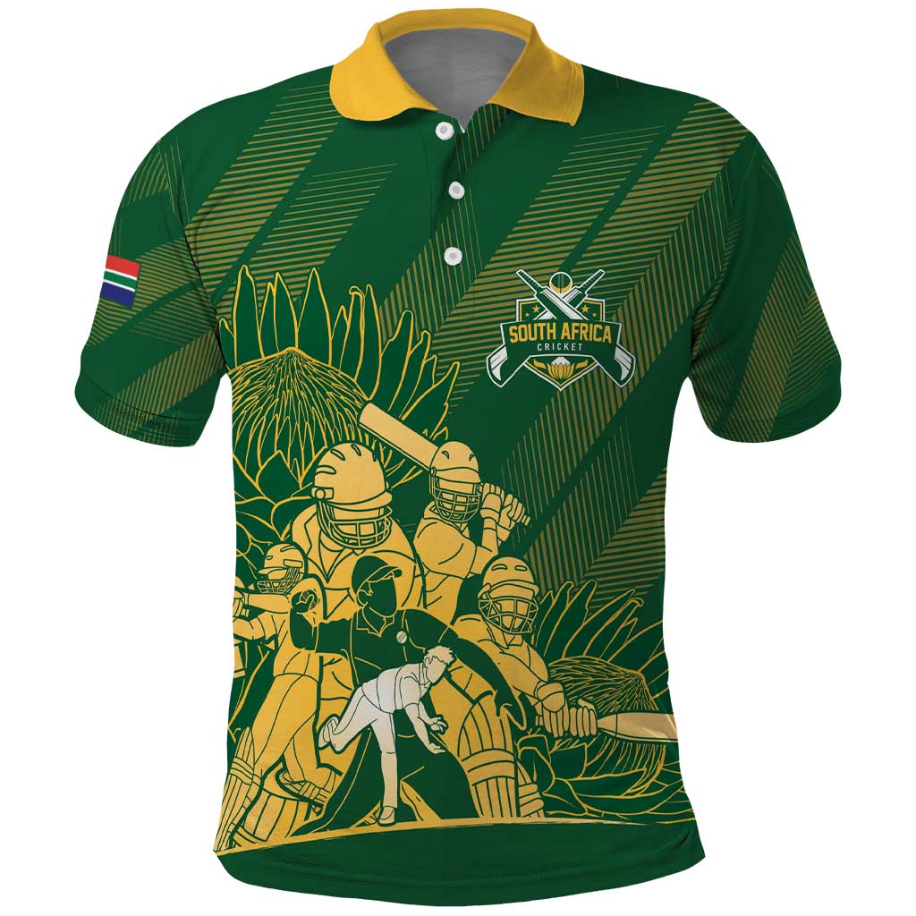 South Africa Cricket Champion Custom Polo Shirt Proteas Rock The World - Wonder Print Shop