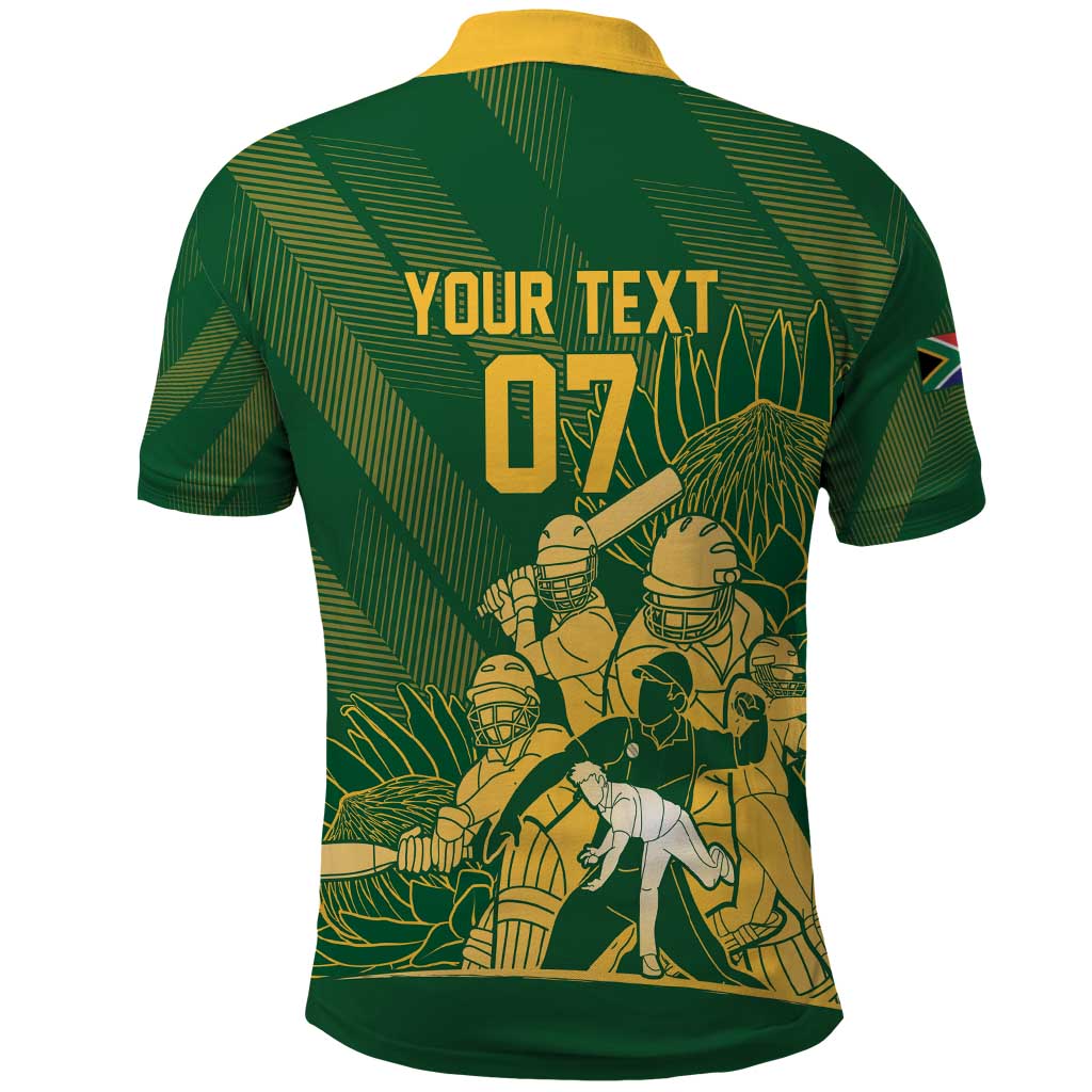 South Africa Cricket Champion Custom Polo Shirt Proteas Rock The World - Wonder Print Shop