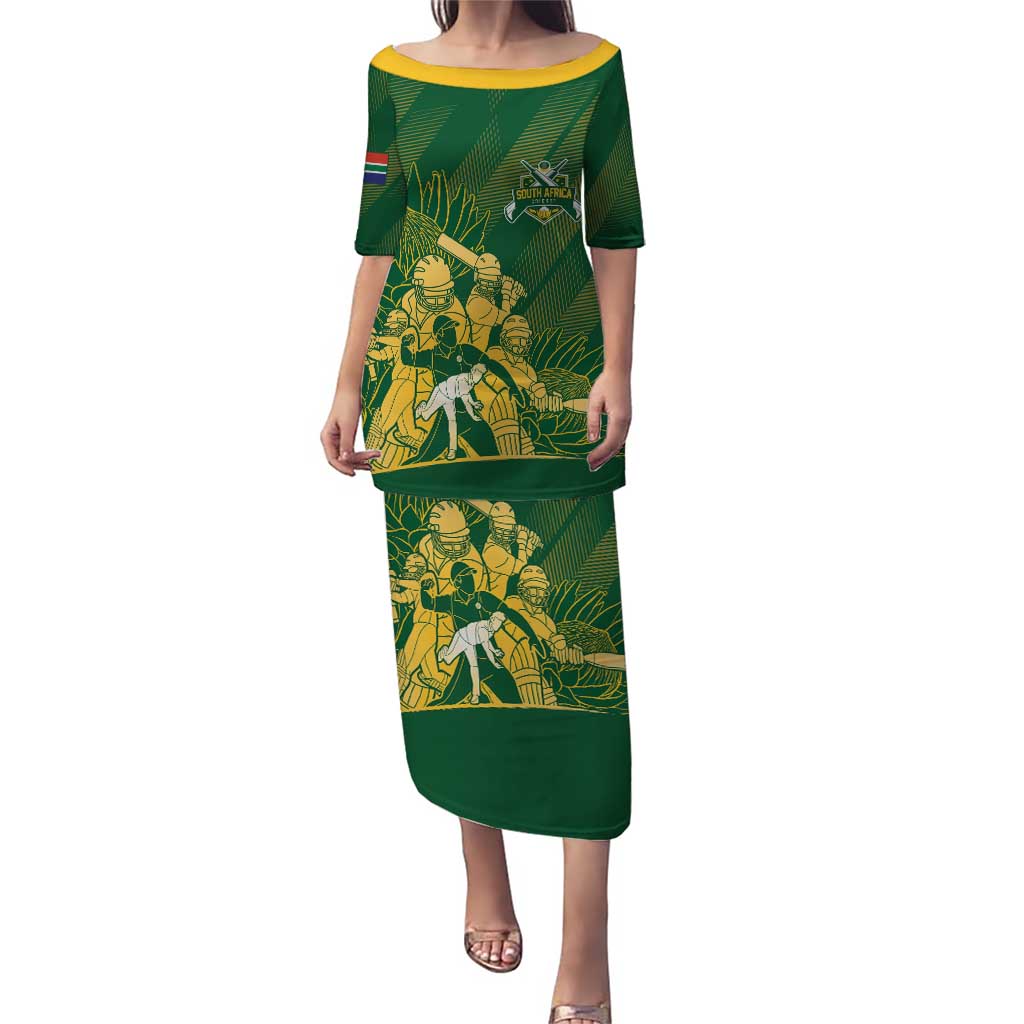 South Africa Cricket Champion Custom Puletasi Proteas Rock The World - Wonder Print Shop