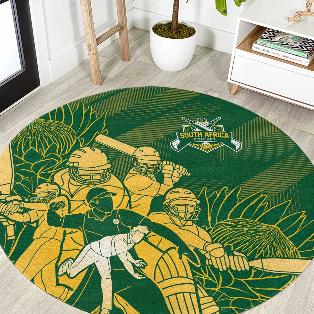 South Africa Cricket Champion Round Carpet Proteas Rock The World - Wonder Print Shop