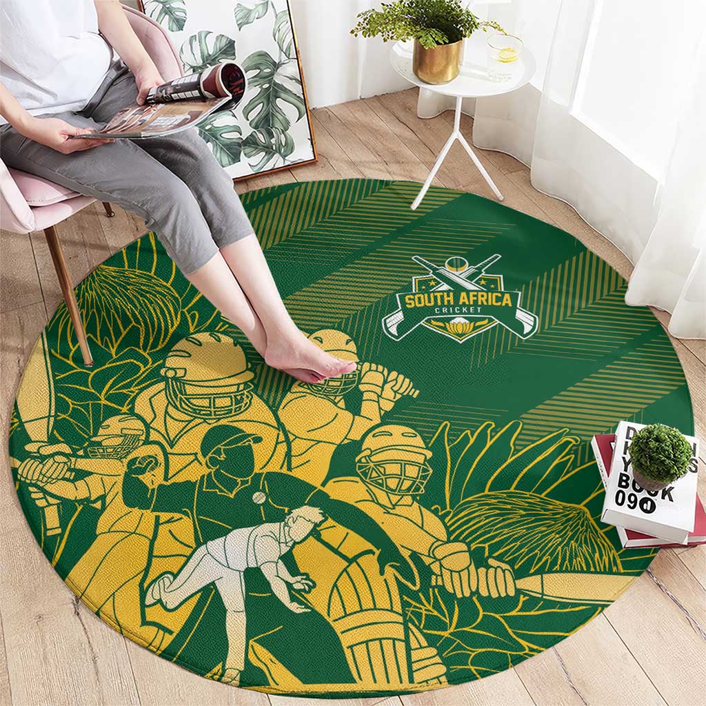 South Africa Cricket Champion Round Carpet Proteas Rock The World - Wonder Print Shop
