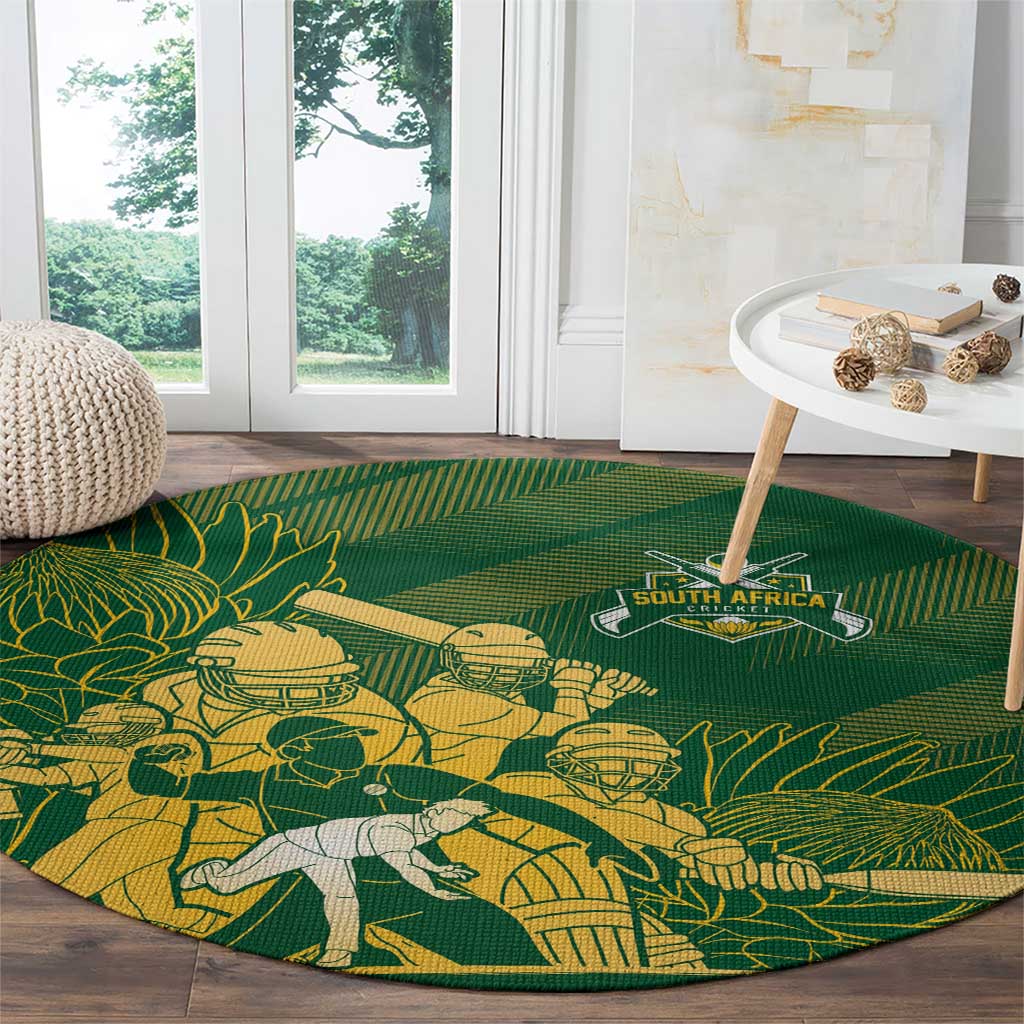 South Africa Cricket Champion Round Carpet Proteas Rock The World - Wonder Print Shop
