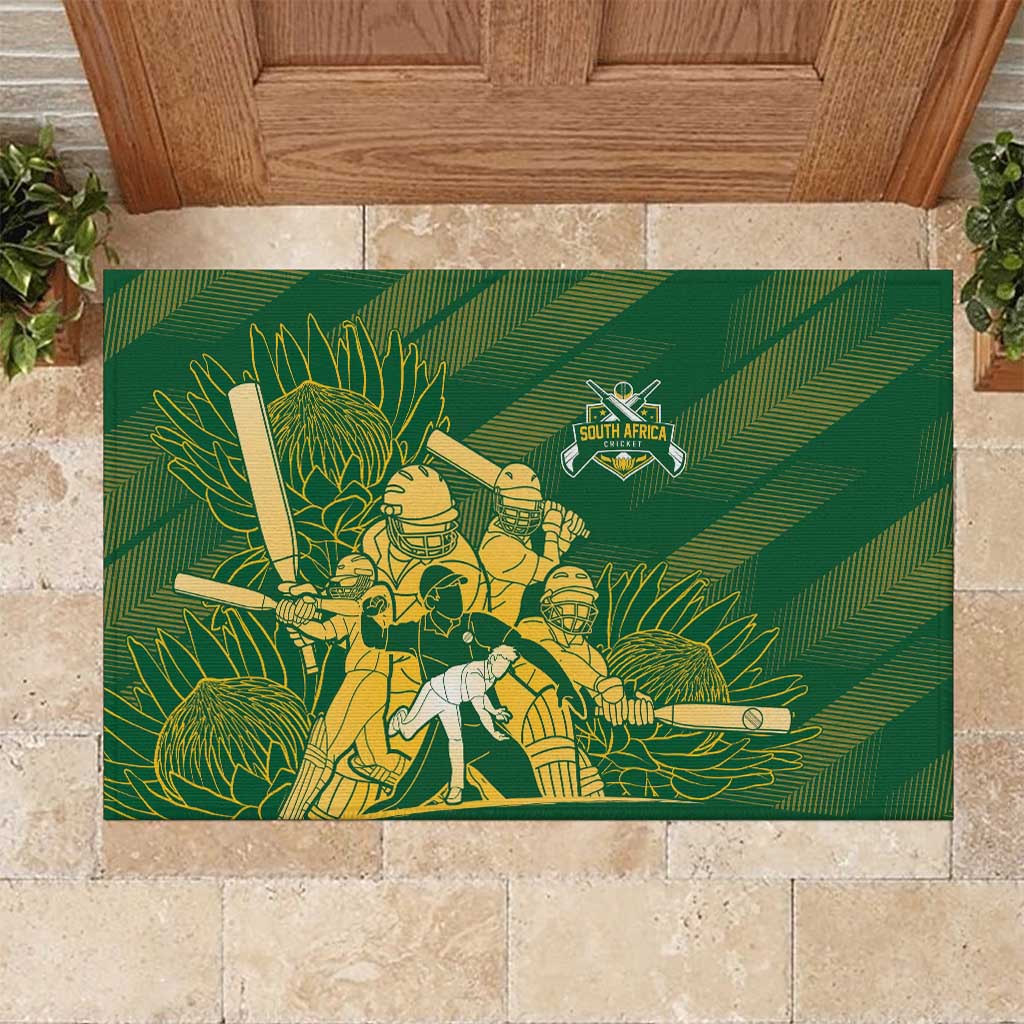 South Africa Cricket Champion Rubber Doormat Proteas Rock The World - Wonder Print Shop