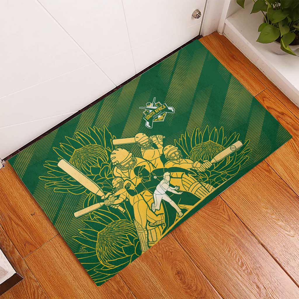 South Africa Cricket Champion Rubber Doormat Proteas Rock The World - Wonder Print Shop