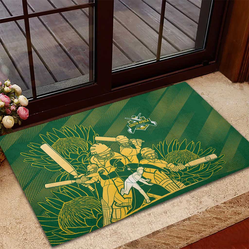 South Africa Cricket Champion Rubber Doormat Proteas Rock The World - Wonder Print Shop