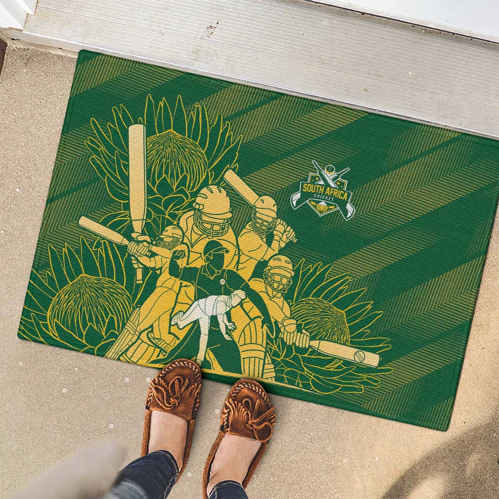 South Africa Cricket Champion Rubber Doormat Proteas Rock The World - Wonder Print Shop