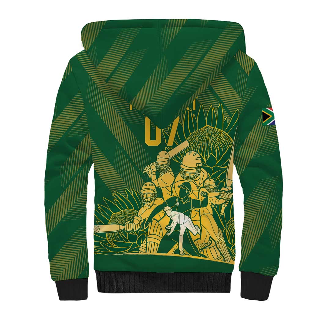 South Africa Cricket Champion Custom Sherpa Hoodie Proteas Rock The World - Wonder Print Shop