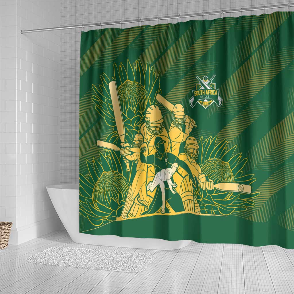 South Africa Cricket Champion Shower Curtain Proteas Rock The World - Wonder Print Shop