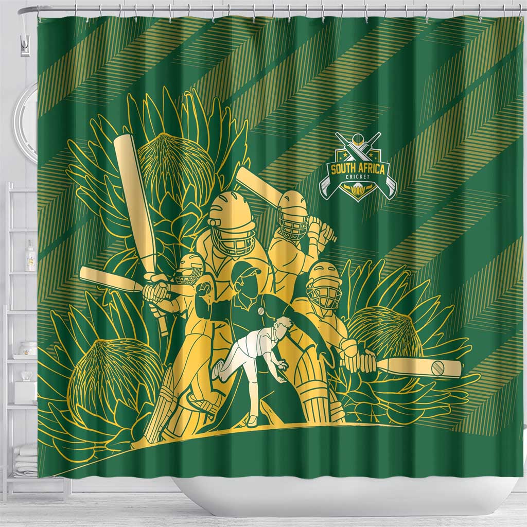 South Africa Cricket Champion Shower Curtain Proteas Rock The World - Wonder Print Shop
