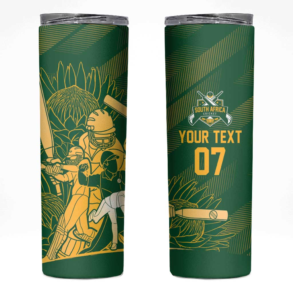 South Africa Cricket Champion Custom Skinny Tumbler Proteas Rock The World - Wonder Print Shop