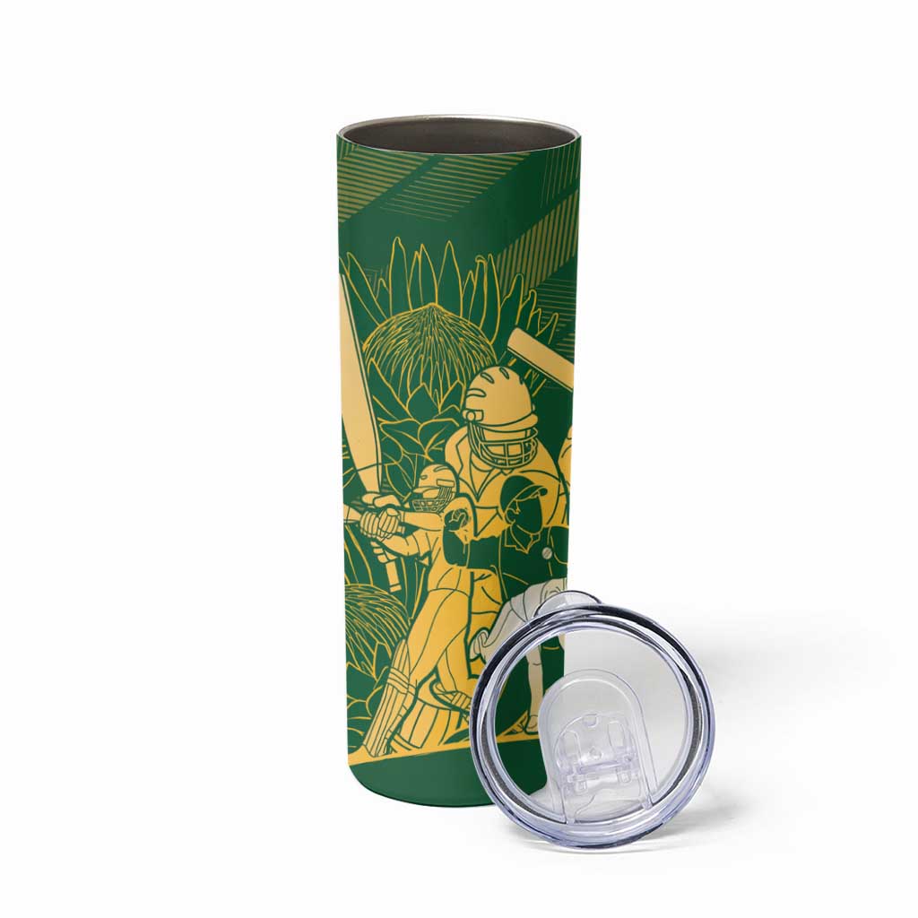 South Africa Cricket Champion Custom Skinny Tumbler Proteas Rock The World - Wonder Print Shop