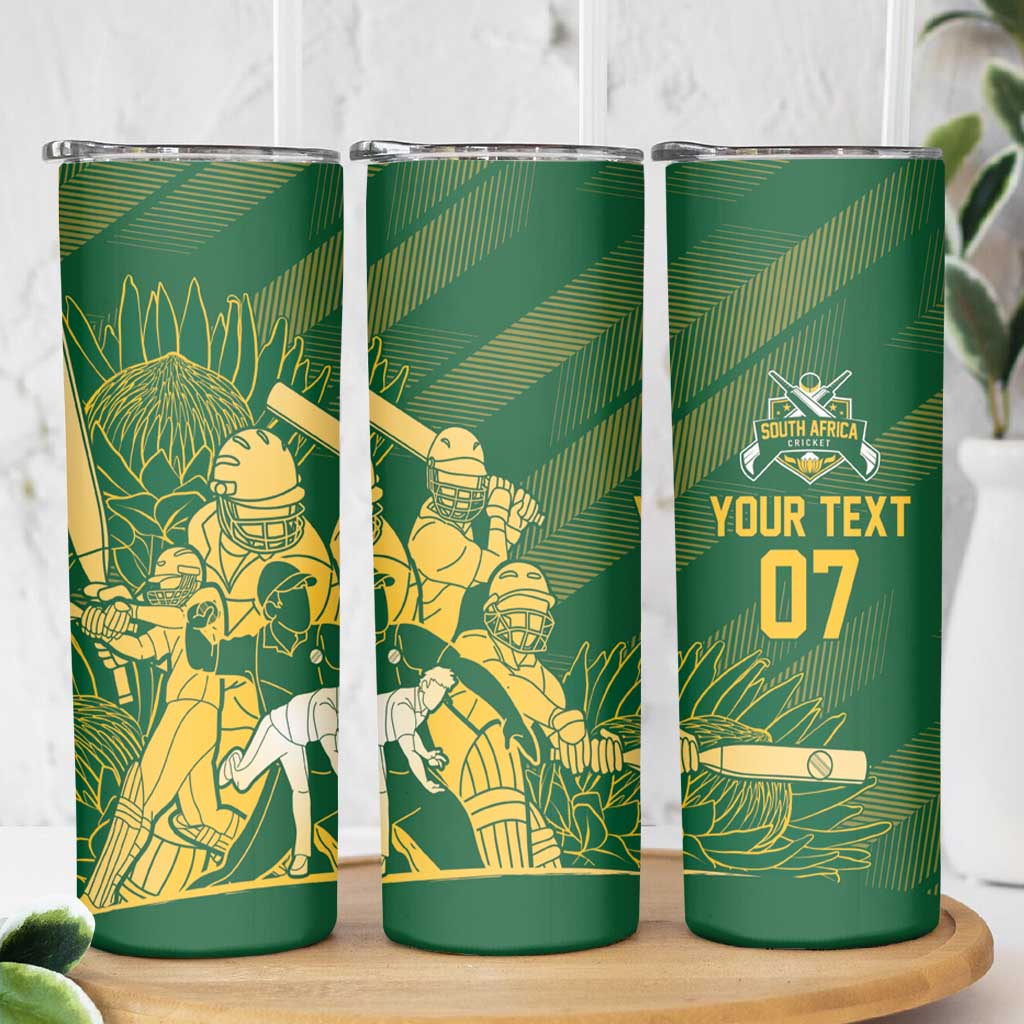 South Africa Cricket Champion Custom Skinny Tumbler Proteas Rock The World - Wonder Print Shop