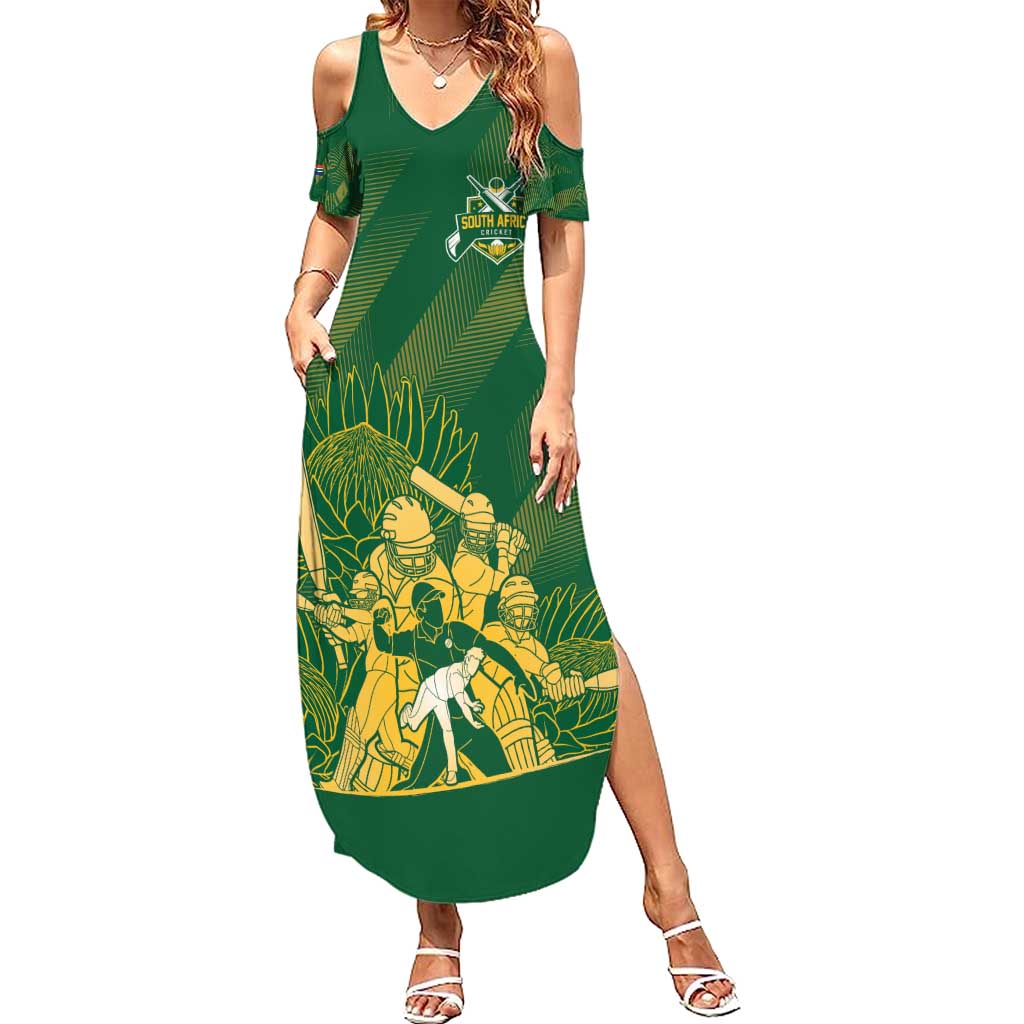 South Africa Cricket Champion Custom Summer Maxi Dress Proteas Rock The World - Wonder Print Shop