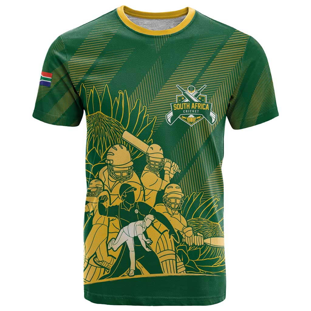 South Africa Cricket Champion Custom T Shirt Proteas Rock The World - Wonder Print Shop