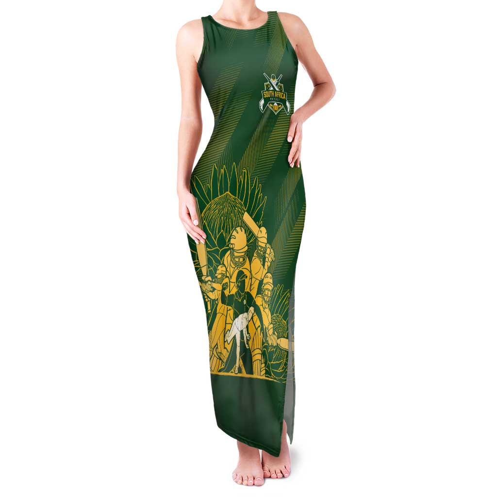 South Africa Cricket Champion Custom Tank Maxi Dress Proteas Rock The World - Wonder Print Shop