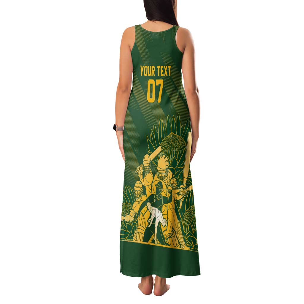 South Africa Cricket Champion Custom Tank Maxi Dress Proteas Rock The World - Wonder Print Shop