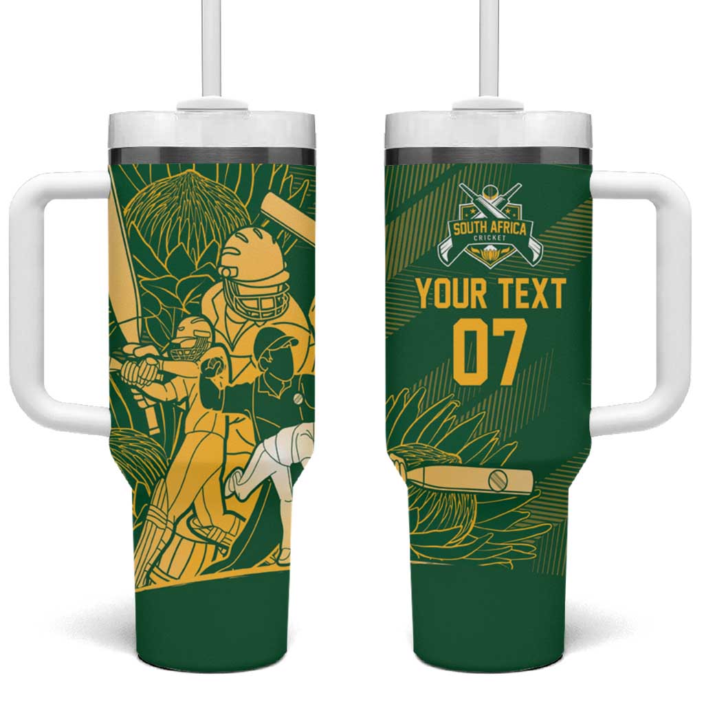 South Africa Cricket Champion Custom Tumbler With Handle Proteas Rock The World - Wonder Print Shop