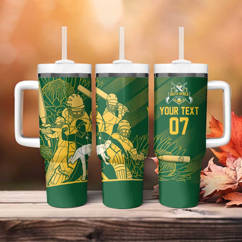 South Africa Cricket Champion Custom Tumbler With Handle Proteas Rock The World - Wonder Print Shop