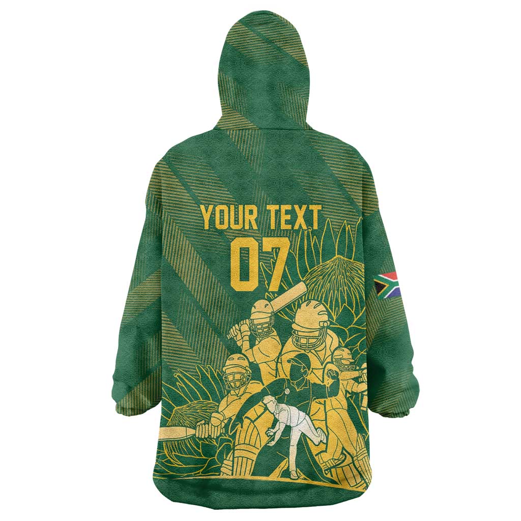 South Africa Cricket Champion Custom Wearable Blanket Hoodie Proteas Rock The World - Wonder Print Shop