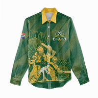 South Africa Cricket Champion Custom Women Casual Shirt Proteas Rock The World - Wonder Print Shop