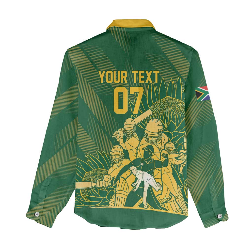 South Africa Cricket Champion Custom Women Casual Shirt Proteas Rock The World - Wonder Print Shop