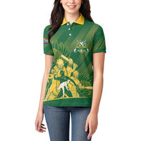 South Africa Cricket Champion Custom Women Polo Shirt Proteas Rock The World - Wonder Print Shop
