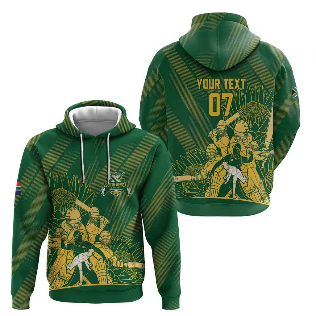 South Africa Cricket Champion Custom Zip Hoodie Proteas Rock The World - Wonder Print Shop