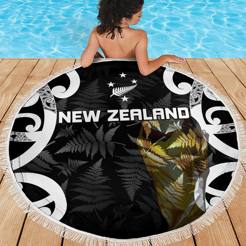 New Zealand WC2026 Black Beach Blanket Silver Fern