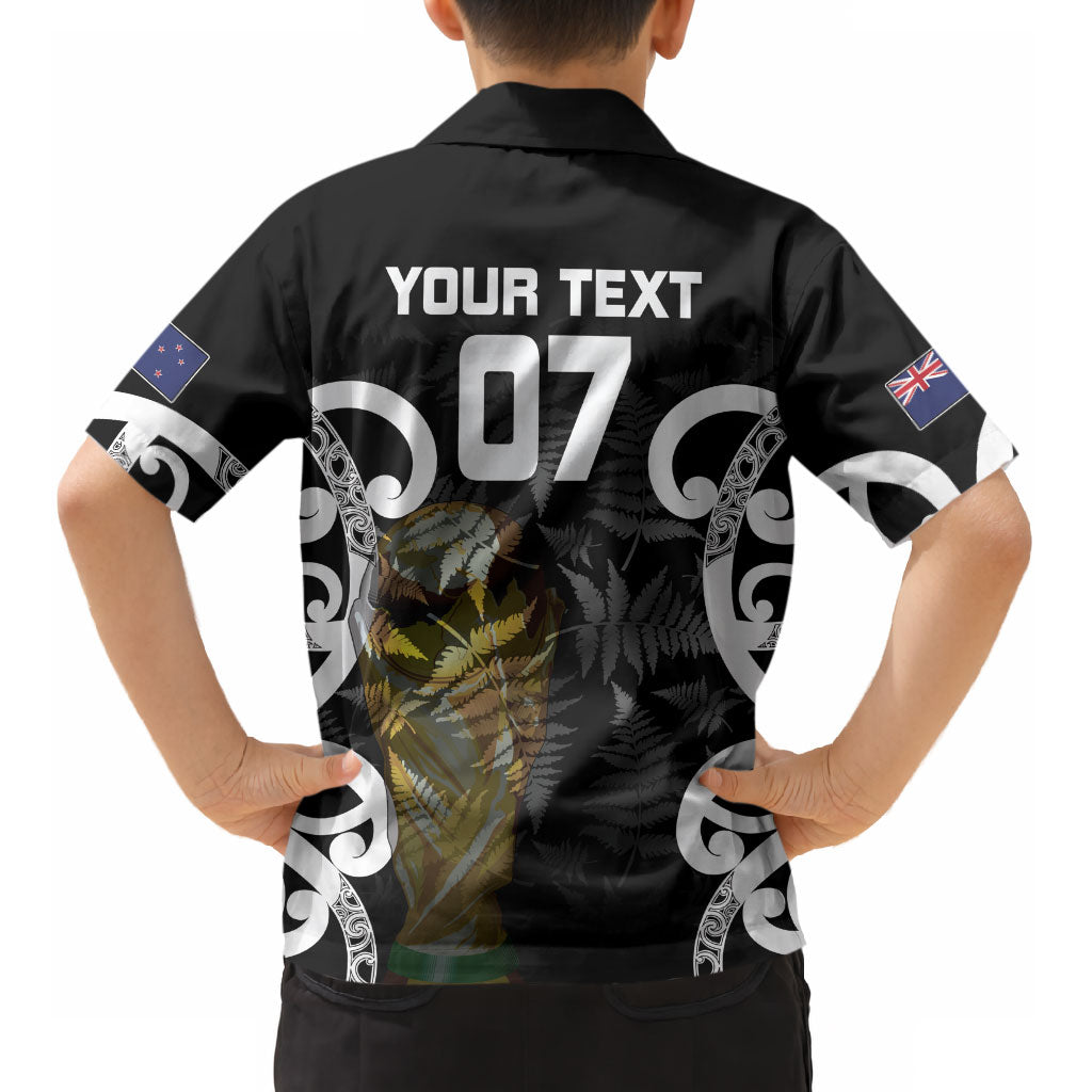 New Zealand WC2026 Custom Black Kid Hawaiian Shirt Silver Fern LT7