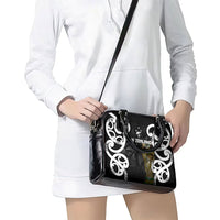 New Zealand WC2026 Black Shoulder Handbag Silver Fern